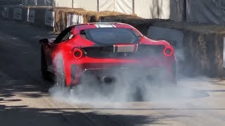 New Ferrari 488 Pista  BURNOUT and SOUND [upl. by Inahc]