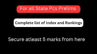 MOST IMPORTANT Reports and Indexes  India Ranking  Explained  uppcs uppsc bpsc [upl. by Damiano]