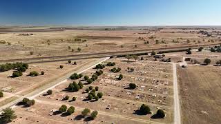 Littlefield Cemetary Littlefield Texas with DJI Air 3 [upl. by Enneiviv]