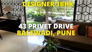 3Bhk Designer Flat  43 PRIVET DRIVE Balewadi PUNE  Call 918100293325 For Offers  Carpet 2055sft [upl. by Aicaca]