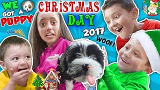 CHRISTMAS DAY TEARS of JOY 🎁 NEW PUPPY FUNnel Fam Holiday Vlog [upl. by Frydman970]