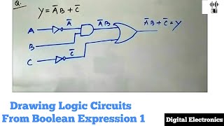 Drawing Logic Circuits From Boolean Expressions  Important Question 1 Digital Electronics [upl. by Ecnarret]