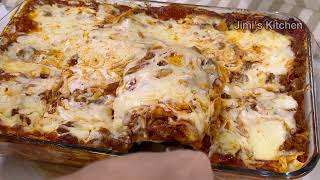 Meat lovers Lasagna recipe Italian JimisKitchen82 viral lasagna 483 bolognese pasta trend [upl. by Learrsi]