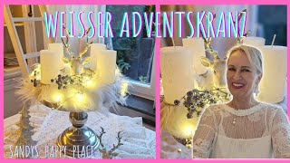 Weisser Adventskranz 🌟🤍🕯 Weihnachtsdeko 🤍 Adventsdeko 🕯 [upl. by Matless359]