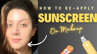 How to Reapply Sunscreen Throughout the Day I How to Reapply Sunscreen with Makeup [upl. by Brom]