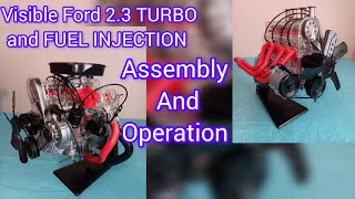 Visible 23 Litre Turbo engine model kit assembly and operation [upl. by Anekam]