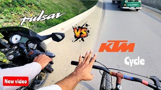 drag race pulsar 150 vs ktm cycle 🤔 [upl. by Yedoc]