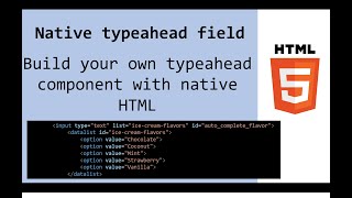 Native typeahead field for HTML Do you already know the datalist tag [upl. by Dorwin]