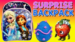 SURPRISE BACKPACK Shopkins Frozen Barbie Monster High My Little Pony Play Doh Surprise Eggs by DCTC [upl. by Rodolph]