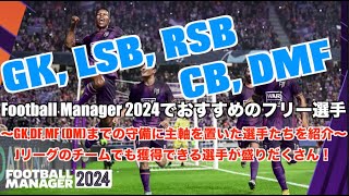 【FM24】初心者必見！フリーで獲得できる有名・能力の高い選手GKDFMFDM編。【football manager 2024 実況】 [upl. by Cirre]