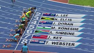 Akani Simbine  SouthAfrica Mens 100m Heat 2  1022 sec  Commonwealth Games 2022 Athletics [upl. by Ventre]