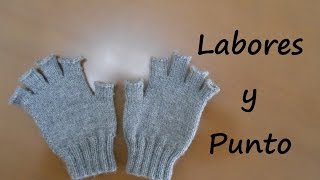 Como tejer guantes con dedos cortos en dos agujas Parte 2 de 3 [upl. by Mary]