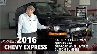 USED 2016 Custom Chevrolet Diesel Cargo Van  Quigley 4x4  Lifted  OffRoad Wheels amp Tires  MN [upl. by Rolandson]