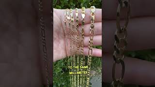 Solid 14k Gold Figaro Chains  Best Price Solid Gold Necklace You Will Find By Harlembling [upl. by Enogitna]