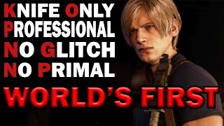 🏆 WORLDS FIRST 🏆 RE4 REMAKE 🔴KNIFE ONLY PROFESSIONAL🔴 NO GLITCH PRIMAL KNIFE [upl. by Reivax174]