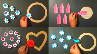 4 Wall Wanging Craft Ideas With Paper Easy  Flower Making With Paper Wall Wanging [upl. by Naimed]