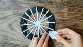 White Paper Craft Wall Hanging Ideas  Easy And Beautiful Paper Flower Wall Decoration  Diy Crafts [upl. by Roberts831]