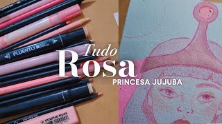 Desafio Desenho completo com apenas uma cor  Rosa [upl. by Houlberg]