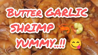 LETS COOK BUTTER GARLIC SHRIMP 🍤😋 SATISFYING [upl. by Einohpets]