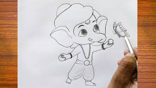 Ganesh Ji Pancil Drawing Easy Step By Step  Ganesh Ji Drawing Tutorial [upl. by Assil]