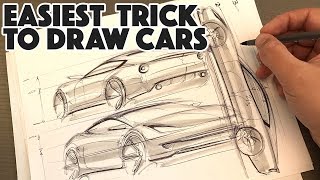 How to draw ANY car in 3 simple steps  TRY THIS [upl. by Olonam]