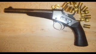 SHOOTING THE ANTIQUE 1871 Remington Rolling Block Pistol 50 cal WITH 209 BLANKS [upl. by Goren187]