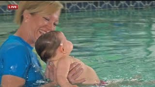 WATCH Local instructor demonstrates baby swimming lessons [upl. by Madea881]