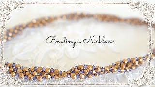 How to Make a Twist Right Angle Weave Necklace｜Bead Jewelry Making ビーズステッチ ツイストライトアングルウィーブネックレスの作り方 [upl. by Hildie764]