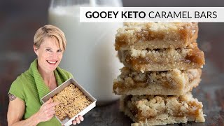 MINDBLOWING KETO Dessert Recipe  Gooey Caramel Butter Bars  only 2g NET CARBS [upl. by Polly]