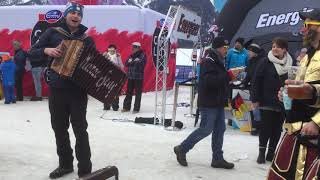 Tirolean accordion beer song and Worldcup ski race Garmish Germany Weltcup Rennen Kandahar [upl. by Asusej397]