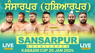 🔴 Live Sansarpur Hoshiarpur Kabaddi Tournament 20 Jan 2024 [upl. by Sucul]