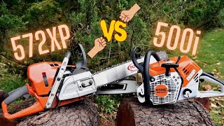 Stihl MS 500i vs Husqvarna 572xp MS500i [upl. by Alverta]