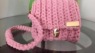 Bolsa de crochê com fio de malha para iniciantes Tutorial 36 [upl. by Gareth]