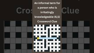 An informal term for a person who is 65 Crossword Clue crossword crosswordpuzzles [upl. by Melania]