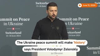 Ukraine peace summit will make history says Zelenskiy  REUTERS [upl. by Yenffit864]