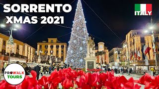 Sorrento Italy Christmas Lights Walking Tour  4K  With Captions [upl. by Steinman707]