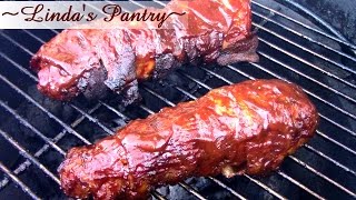 Maple Hickory Bacon Wrapped Pork Tenderloin With Lindas Pantry [upl. by Urbano]