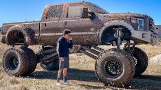 36” LIFTED F350 Dually on 46’s Goes MUDDING [upl. by Olgnaed]