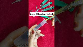 How to fill Injection💉Syringe Mehndi Cone injection heena cone mehndi injectionmehndi [upl. by Eey]