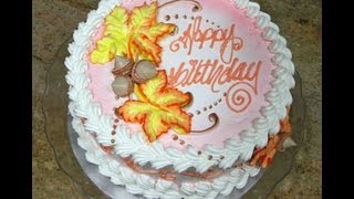 Cake decorating  Fall Leaves Design [upl. by Pennebaker]