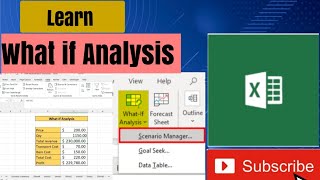 Mastering Excels WhatIf Analysis Scenario Manager Goal Seek and Data Table  StepbyStep Guide [upl. by Naarah]