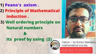 1Real AnalysisPeanos axiomsprinciple of mathematical inductionwell ordering principle on N [upl. by Eilsew875]