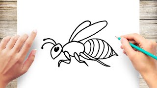 How to Draw a Bee Step by Step for Kids [upl. by Wolfort]