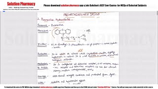 Class 53 Phenothiazine Drug Under Antipsychotic Drugs  Medicinal Chemistry 01  BPharmacy [upl. by Jos846]