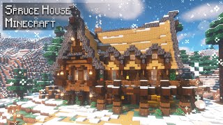 Minecraft 119 How to build a Big Spruce House  Tutorial [upl. by Vernor]