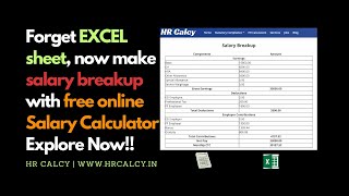 In Hand Salary Calculator For India Quick and Easy Way By HR Calcy [upl. by Clift]