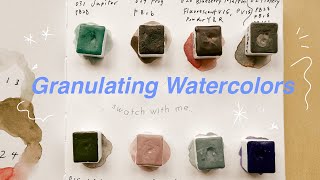 Swatch with me Granulating Watercolors  Relaxing Watercolor [upl. by Web]