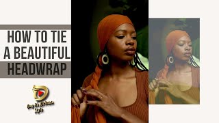 HOW TO TIE A BEAUTIFUL HEADWRAPTURBANHEADSCARFDUKUANKARAFABRICANKARADUKUGHANAAFRICATUTORIALS [upl. by Yendis]