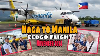 Cebu Pacific Flight Cebgo from Naga to Manila  Going Back to Manila with my Three Siblings [upl. by Pangaro775]