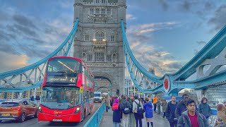 England London Walk  Tower Bridge to Westminster Bridge Big Ben London Eye 4K HDR [upl. by Cindie]